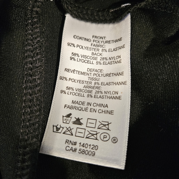 Stella & Dot The Rebel Leggings Pull On Vegan Leather Front Black Women's - Picture 6 of 7